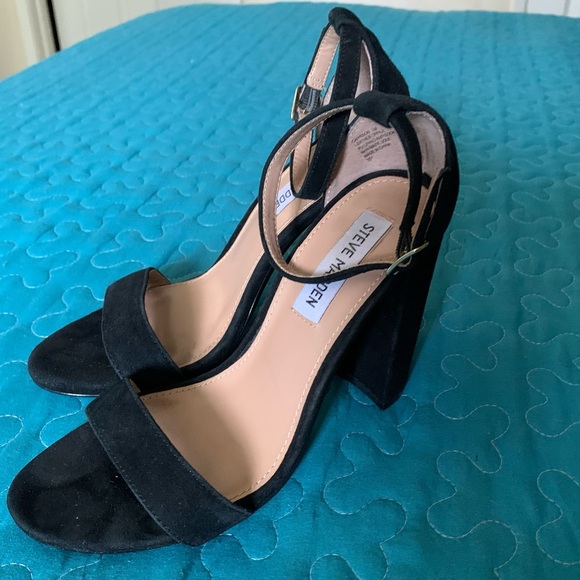Steve Madden -Carrson Black Leather heeled sandals - Picture 3 of 11